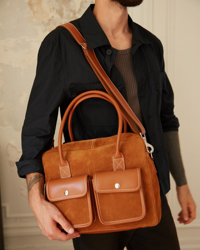 Sac de travail en cuir vintage suédé Sac de travail en cuir vintage suédé