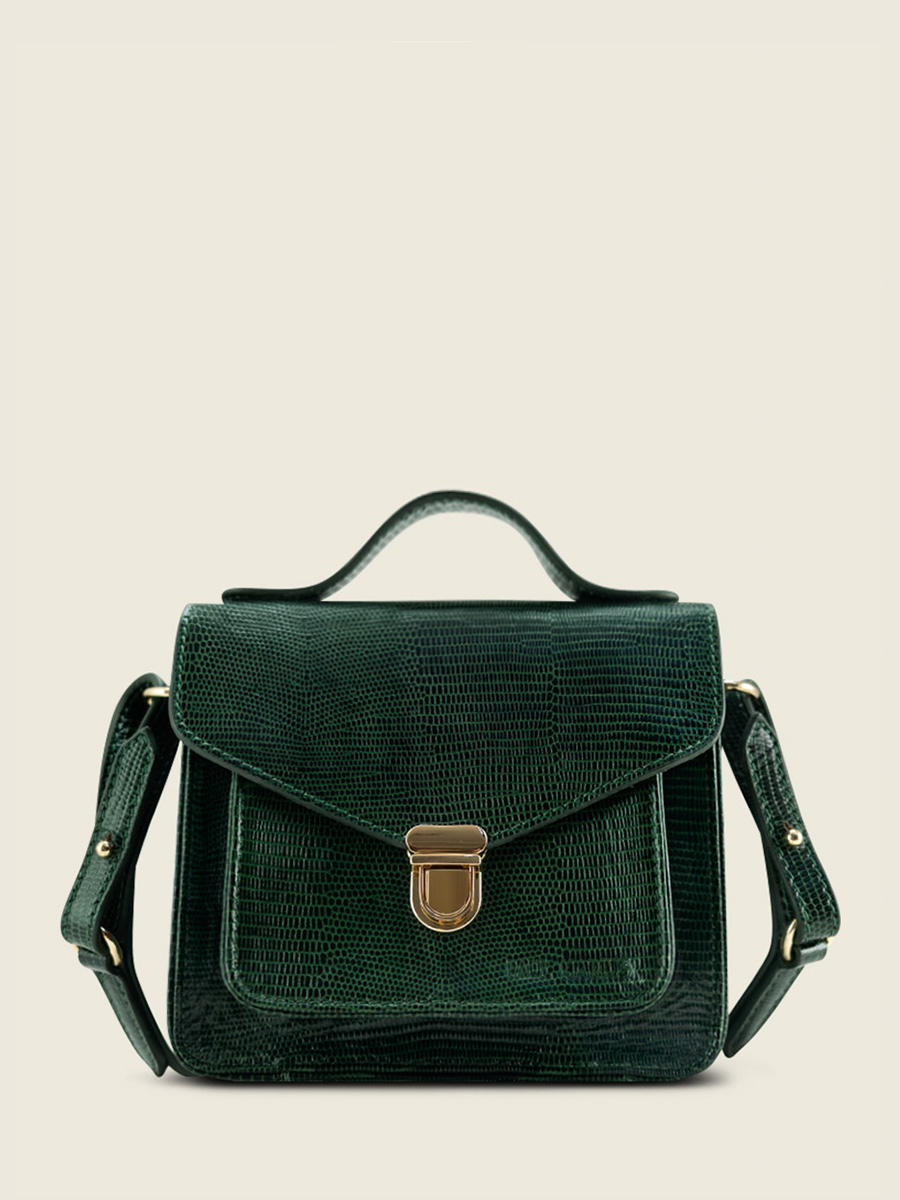 foto-vista-frontal-bolso-de-mano-cuero-verde-mademoiselle-george-xs-1960-paul-marius-w05xs-l-dg
