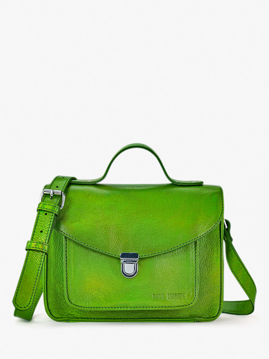 foto-vista-frontal-bolso-bandolera-cuero-mujer-verde-mademoiselle-george-absinthe-paul-marius-w05-gr-b