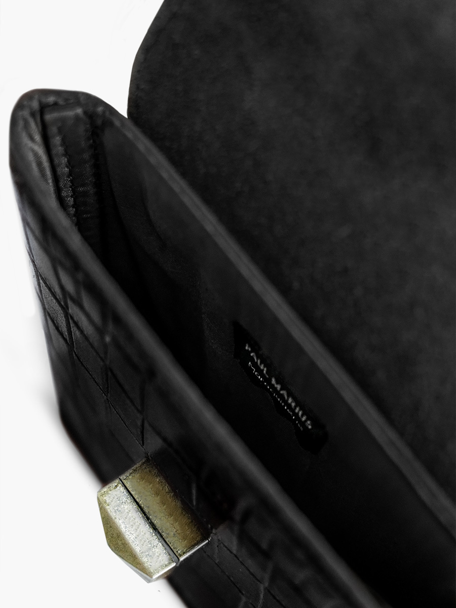 foto-interior-bolso-teléfono-cuero-mujer-agathe-alligator-negro-paul-marius-m70-a-b