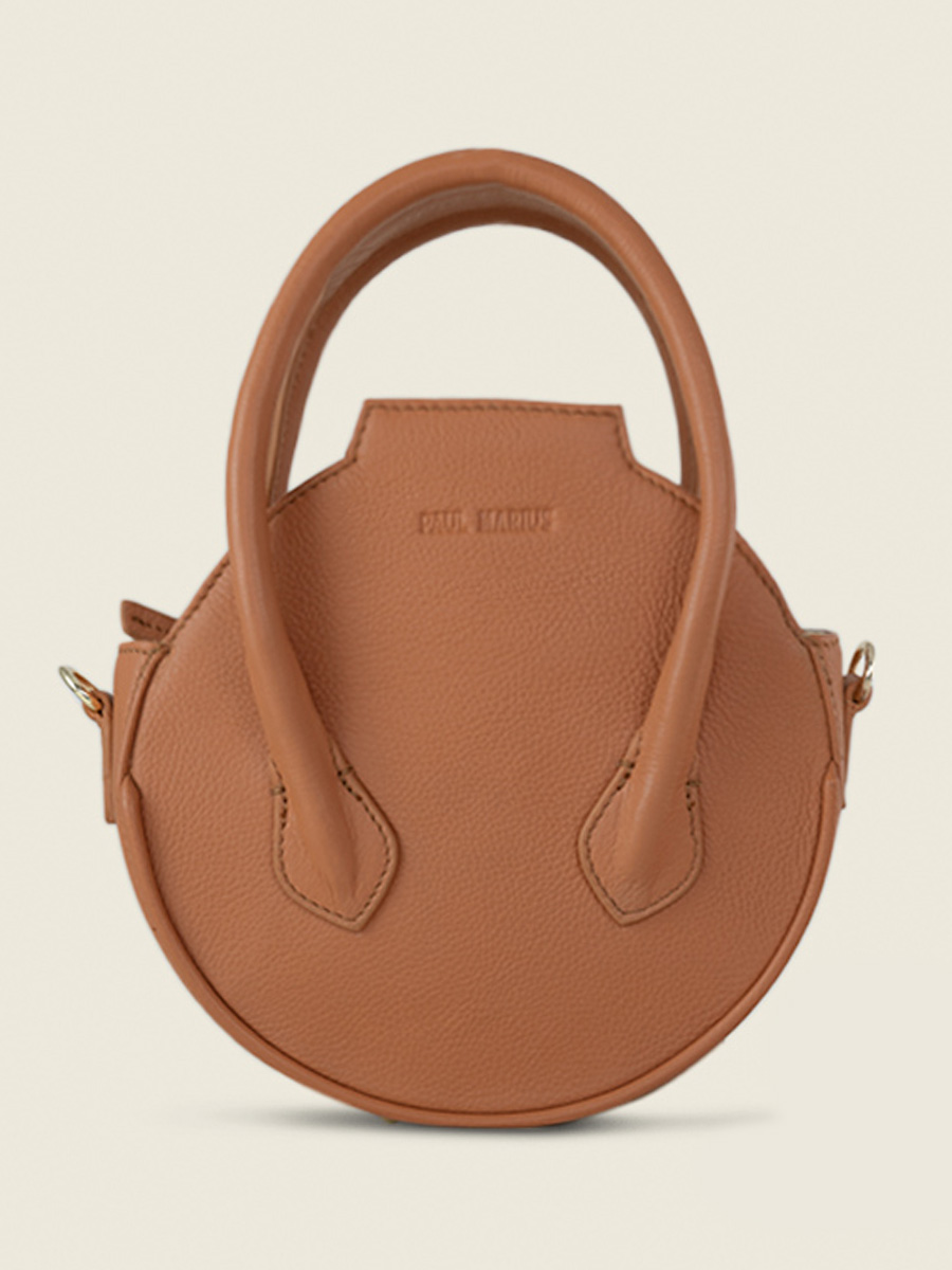 foto-vista-frontal-bolso-de-mano-cuero-marrón-aline-art-deco-caramel-paul-marius-w34-ad-ca