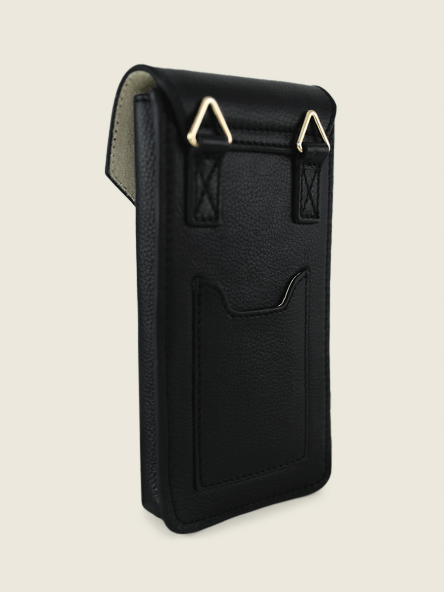 foto-vista-lateral-bolsa-teléfono-cuero-negro-eva-art-deco-negro-paul-marius-m71-ad-b