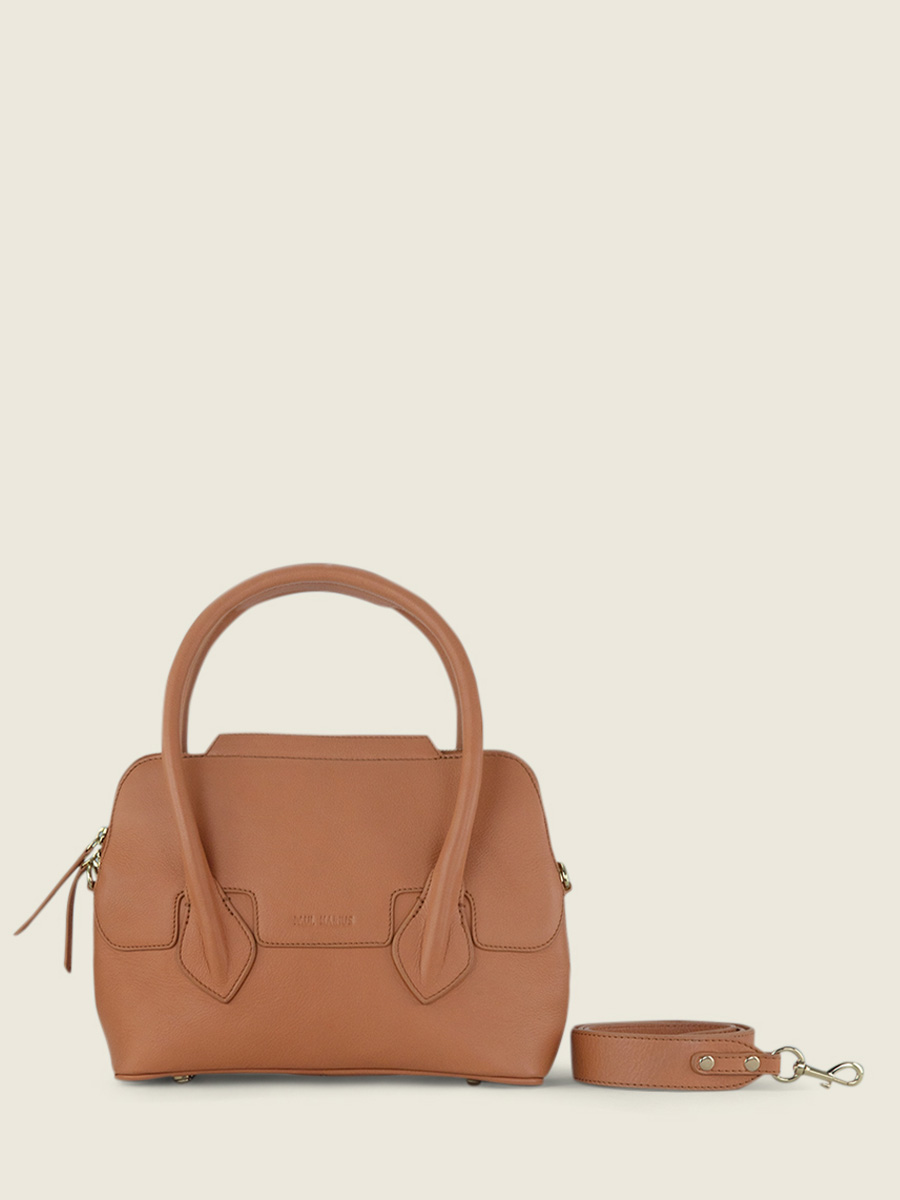 foto-vista-lateral-bolso-de-mano-cuero-marrón-gisele-s-art-deco-caramel-paul-marius-w32s-ad-ca