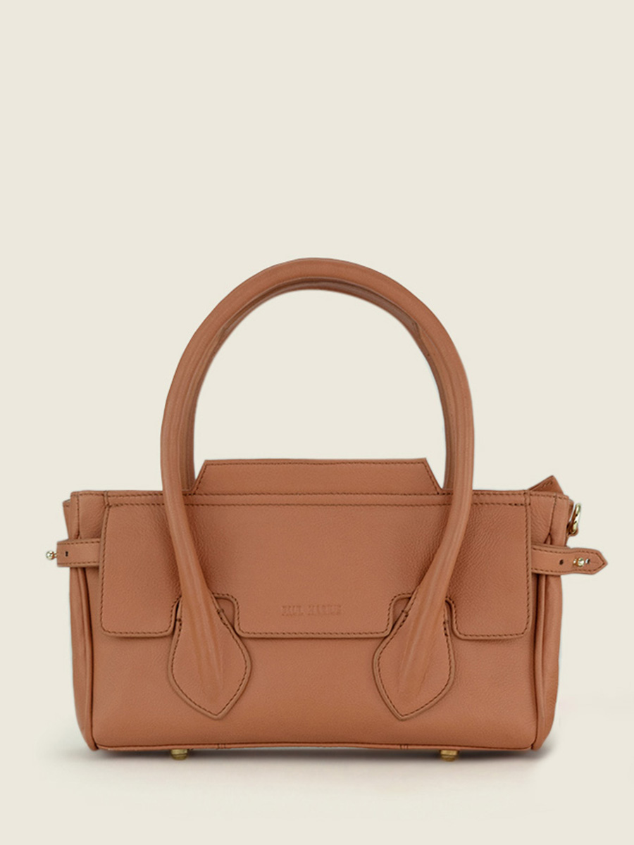 foto-vista-frontal-bolso-de-mano-cuero-marrón-madeleine-s-art-deco-caramel-paul-marius-w31s-ad-ca