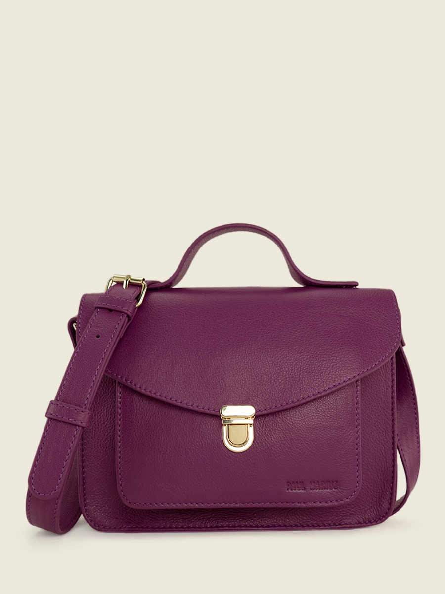 foto-vista-frontal-bolso-de-mano-de-cuero-mujer-violeta-mademoiselle-george-art-deco-zinzolin-paul-marius-w05-ad-zi