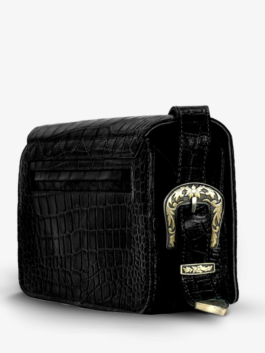 foto-vista-lateral-bolso-bandolera-cuero-mujer-lebaguette-alligator-negro-paul-marius-w29-a-b