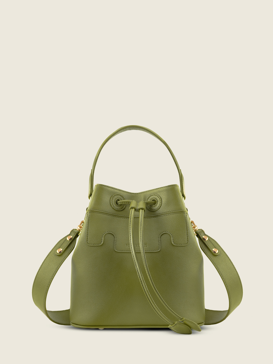 bolso-cubo-de-cuero-capucine-verde-oliva-vista-frontal-w39-gr-o