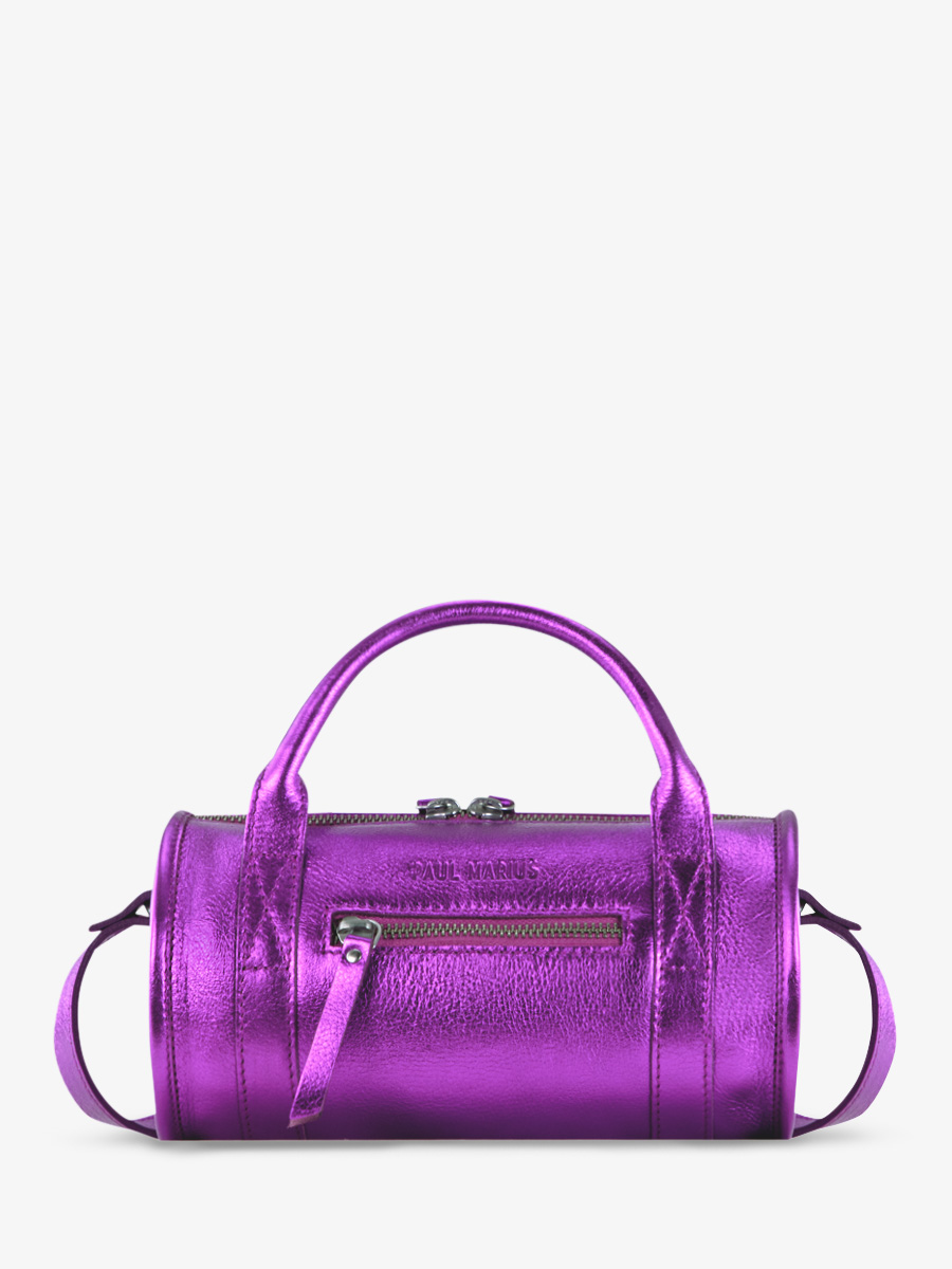 foto-vista-frontal-bolso-bandolera-cuero-violeta-metalizado-charlie-bonbon-paul-marius-w30-m-p