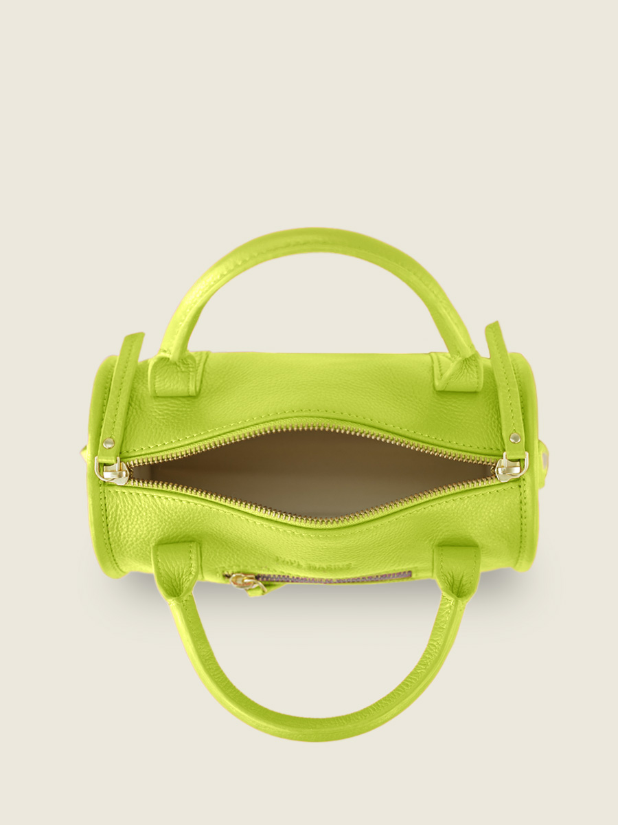 foto-de-modelo-mini-bolso-de-mano-de-cuero-verde-charlie-sorbet-manzana-paul-marius-w30-sb-lgr