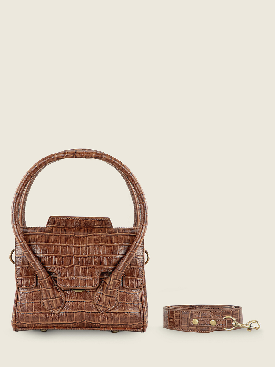 foto vista frontal mini bolso de mano de cuero marrón Colette XS Heritage marrón helado Paul Marius W28XS CR DB