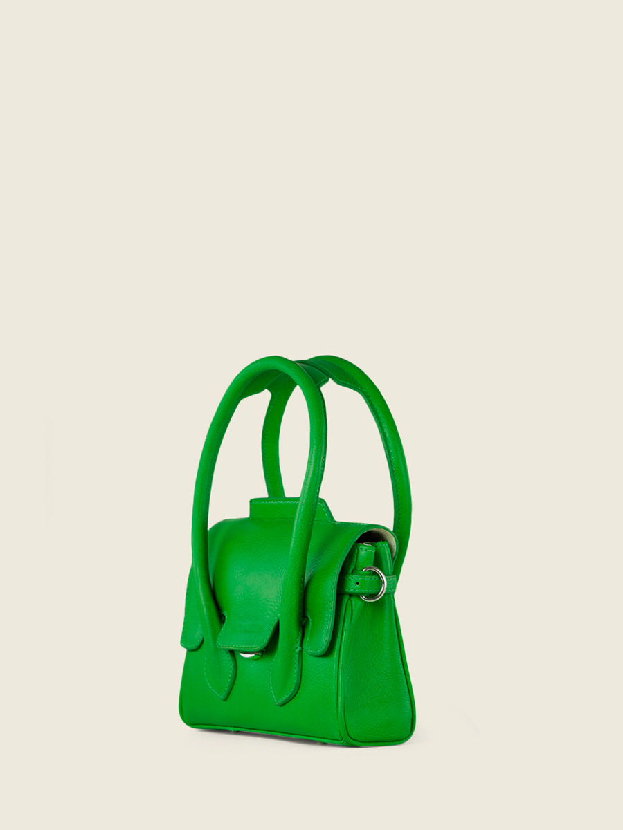 foto-vista-lateral-mini-bolso-de-mano-de-cuero-verde-colette-xs-neon-paul-marius-w28xs-ne-gr
