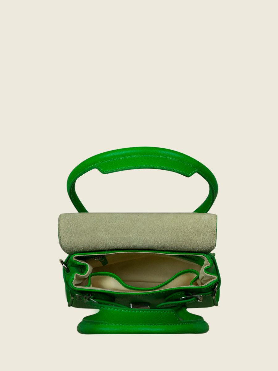 foto-vista-interior-mini-bolso-de-mano-cuero-verde-colette-xs-neon-paul-marius-w28xs-ne-gr
