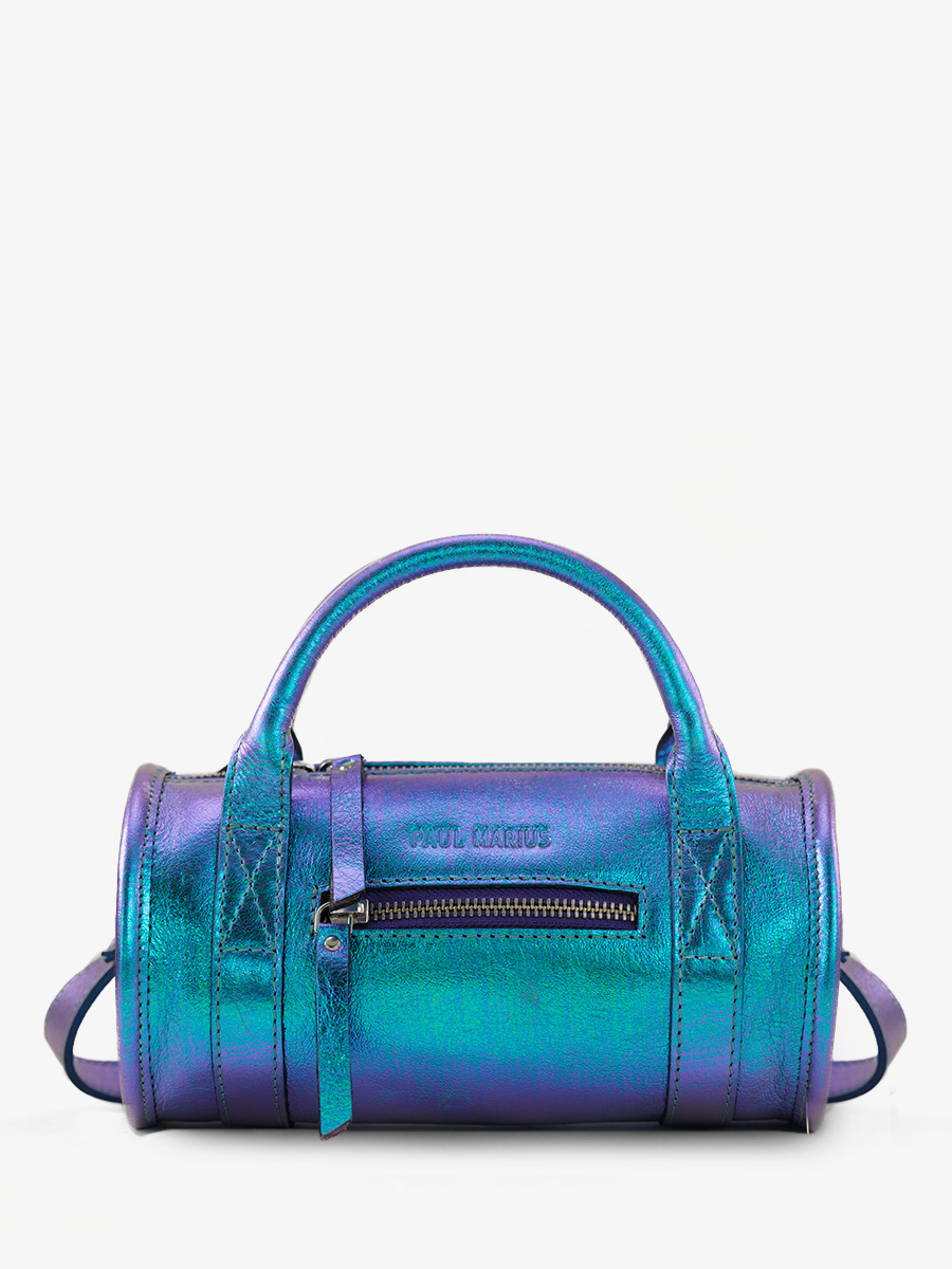 foto-vista-frontal-bolso-de-mano-cuero-azul-iridiscente-mujer-charlie-scarabee-paul-marius-w30-p-blu