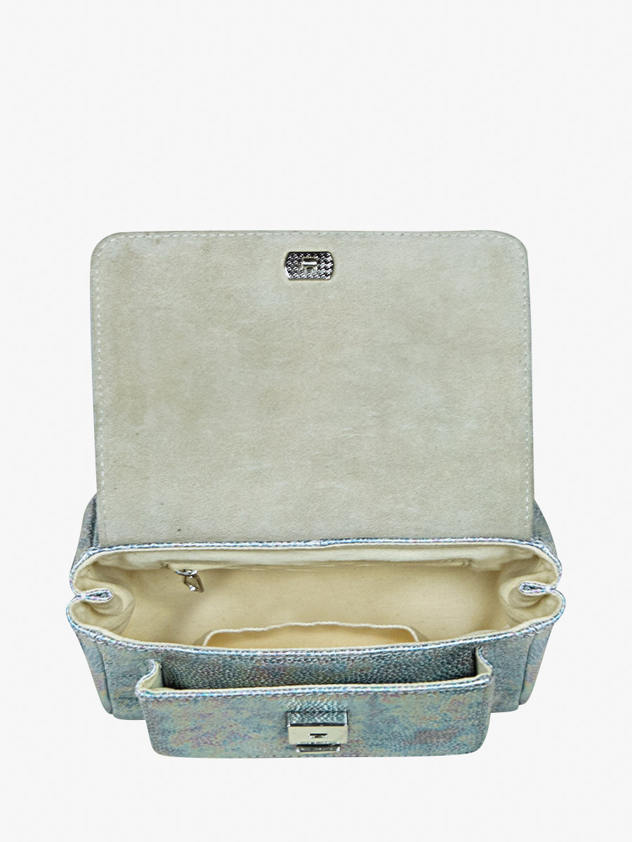 foto-vista-interior-mini-bolso-bandolera-cuero-blanco-holográfico-diane-xs-granite-paul-marius-w35xs-gra-w