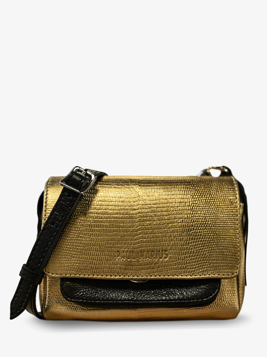 foto-vista-frontal-bolso-bandolera-cuero-dorado-negro-diane-xs-oro-negro-paul-marius-w35xs-l-g-b