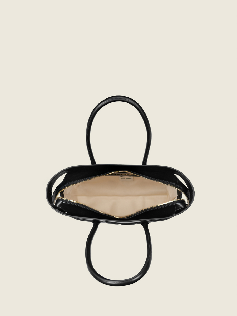 bolso de viaje bolso de mano acolchado eros tapizado negro vista interior w52m-mat-s-b