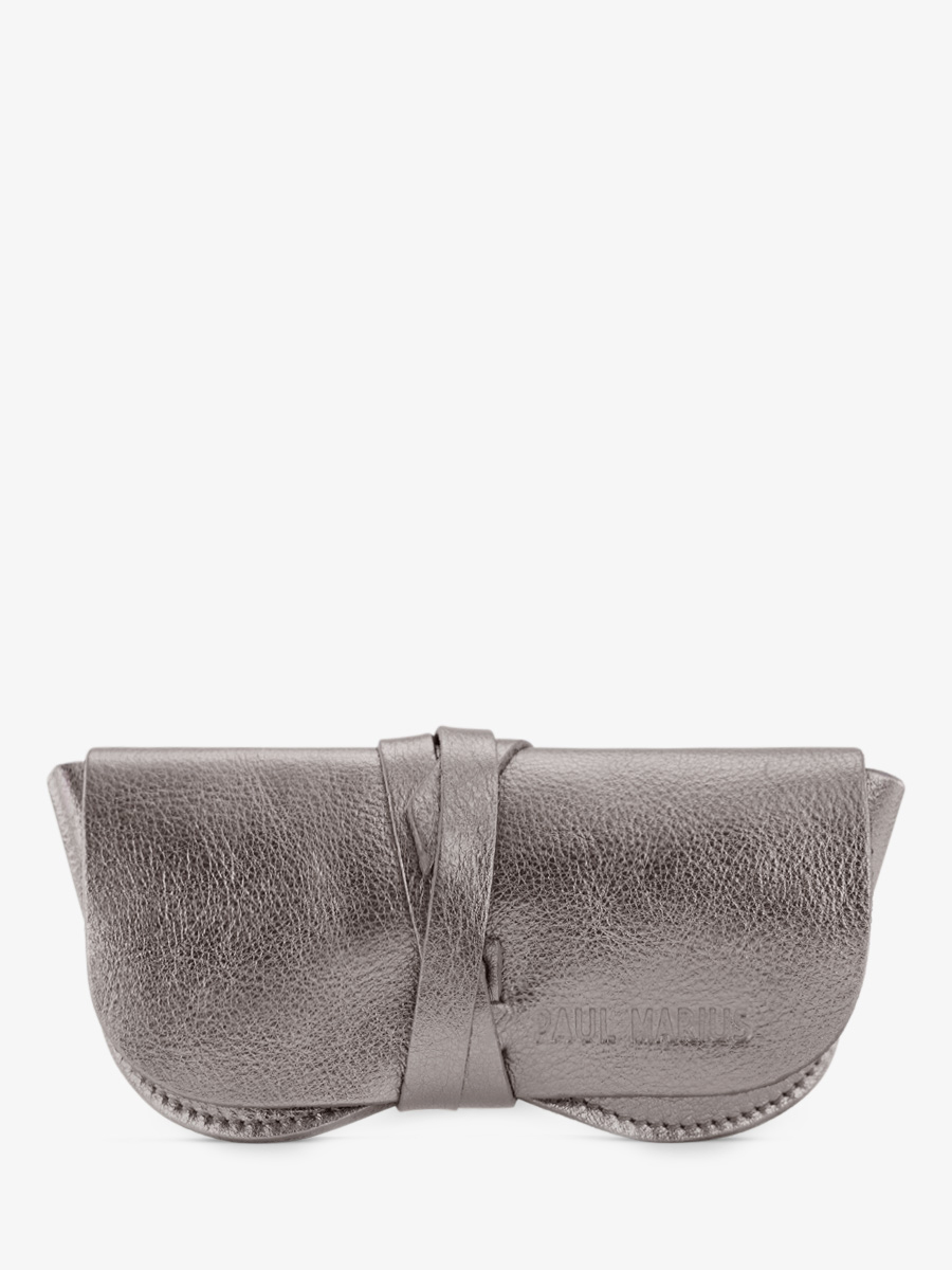 foto-vista-frontal-estuche-para-gafas-de-cuero-plateado-estuche-para-gafas-de-acero-paul-marius-m49-gm