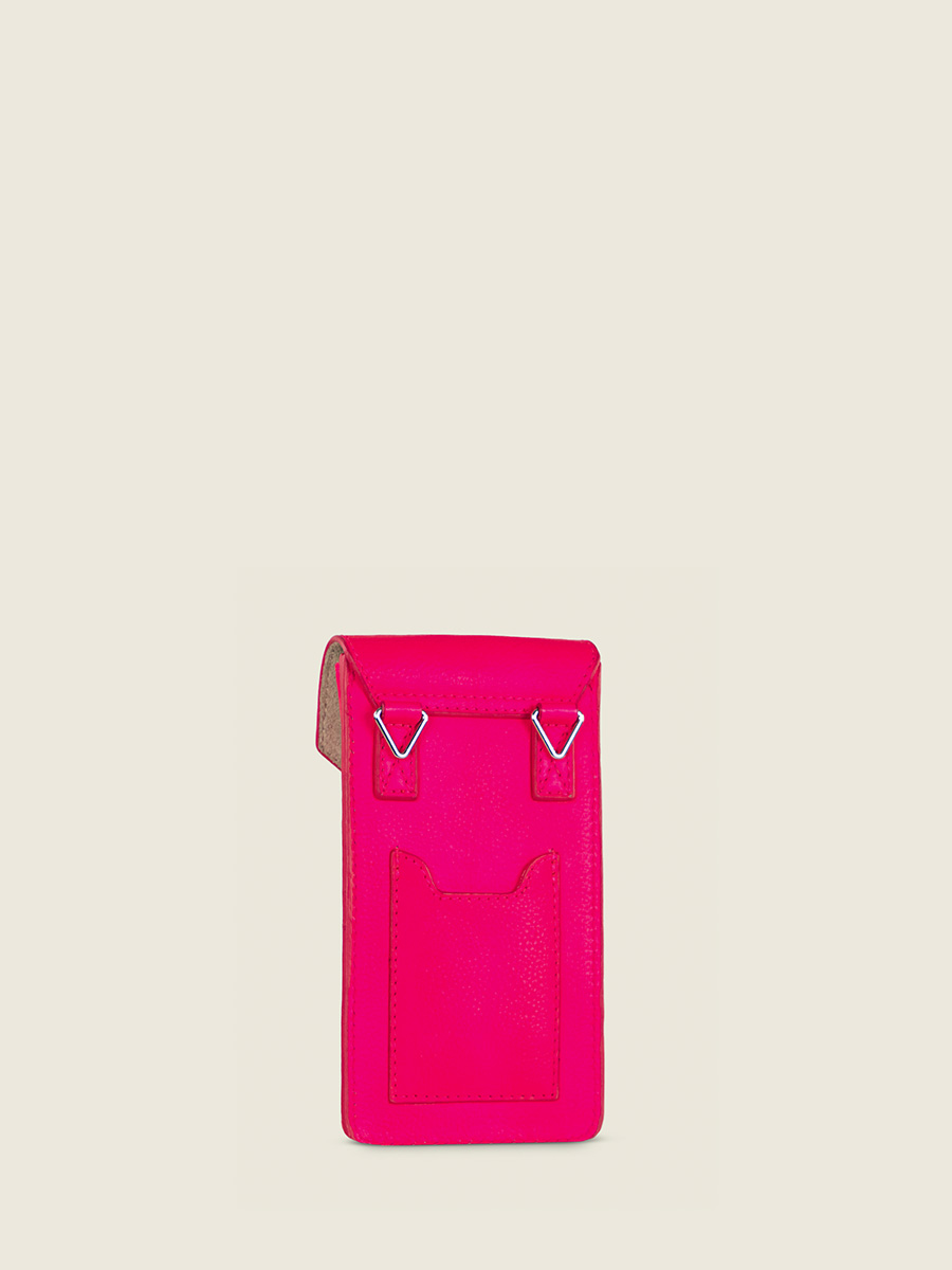 foto-vista-trasera-bolso-teléfono-cuero-rosa-eva-neon-rosa-paul-marius-m71-ne-pi
