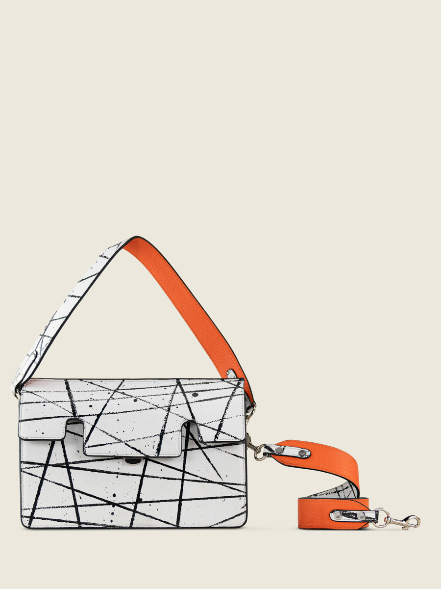 bolso-baguette-cuero-blanco-negro-naranja-gabrielle-arty-01-vista-frontal-w42-art1-b-w