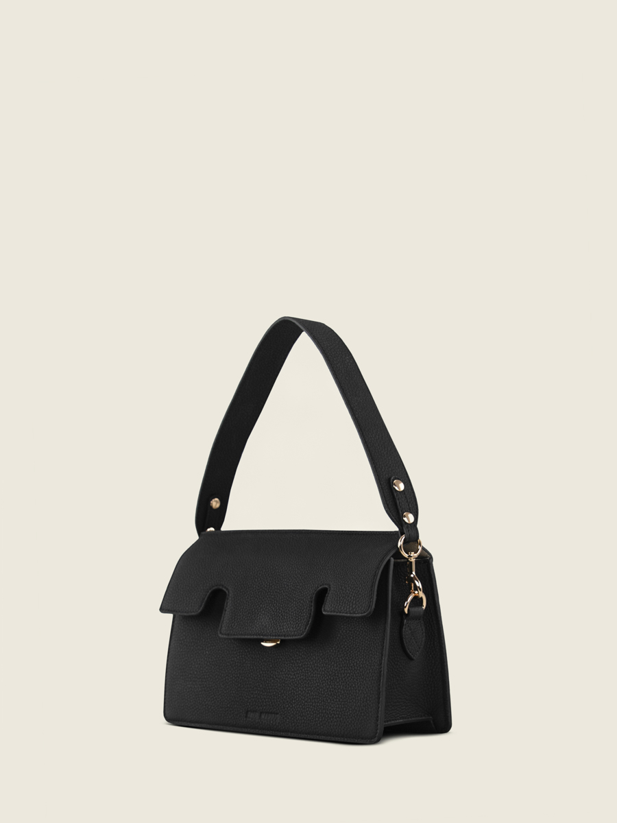 bolso-baguette-de-cuero-gabrielle-negro-carbón-vista-trasera-w42-bm-b