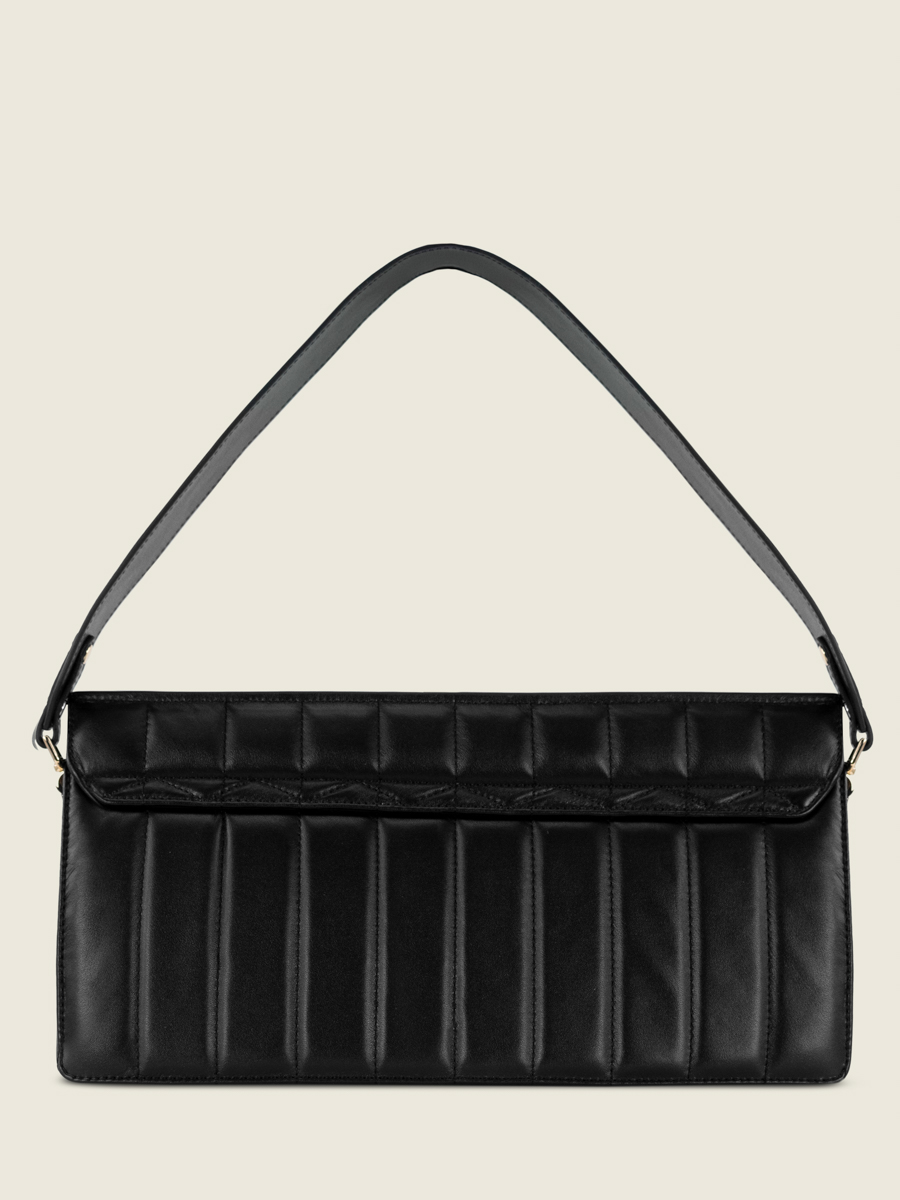 bolso-baguette-acolchado-cuero-gabrielle-ultra-long-tapicería-negro-vista-trasera-paul-marius-w42l-mat-s-b