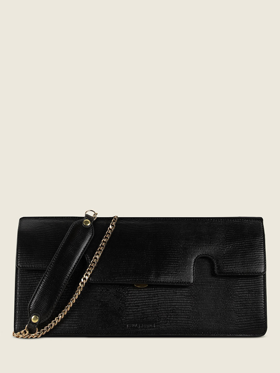foto-vista-frontal-bolso-baguette-cuero-negro-azabache-gabrielle-ultra-long-1960-paul-marius-w42l-l-b