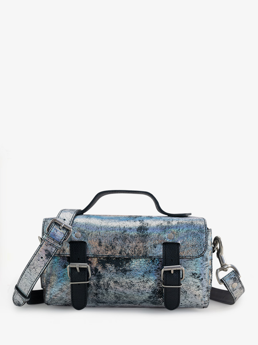 foto-vista-frontal-bolso-bandolera-cuero-holográfico-lartisane-galaxie-paul-marius-p02-gal