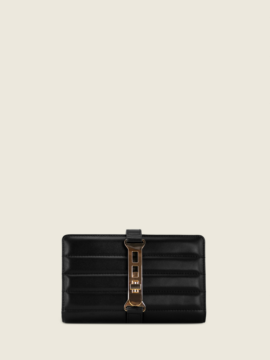 cartera acolchada gaspard tapicería negra vista frontal m78 mat-s-b