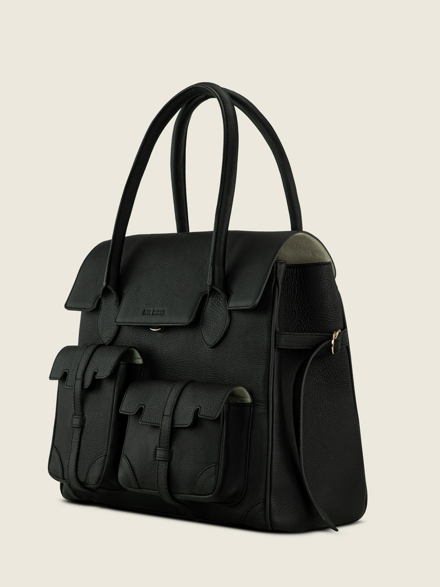 bolso-de-viaje-james-negro-carbón-vista-lateral-W53 BM B-KH