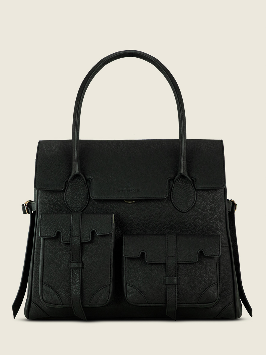 bolso-de-viaje-james-negro-carbón-vista-frontal-W53 BM B-KH