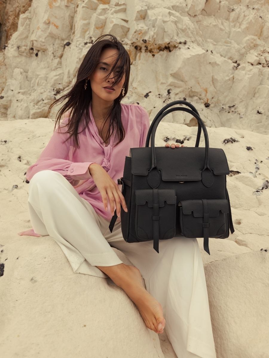 bolso-de-viaje-james-negro-carbón-vista-lateral-W53 BM B-KH