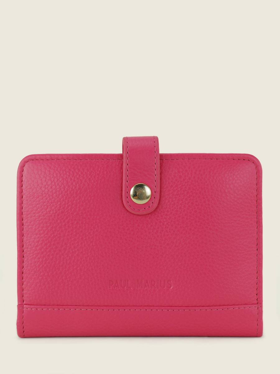 foto-vista-frontal-cartera-cuero-rosa-leportefeuille-jeanne-sorbet-framboise-paul-marius-m34-sb-pi