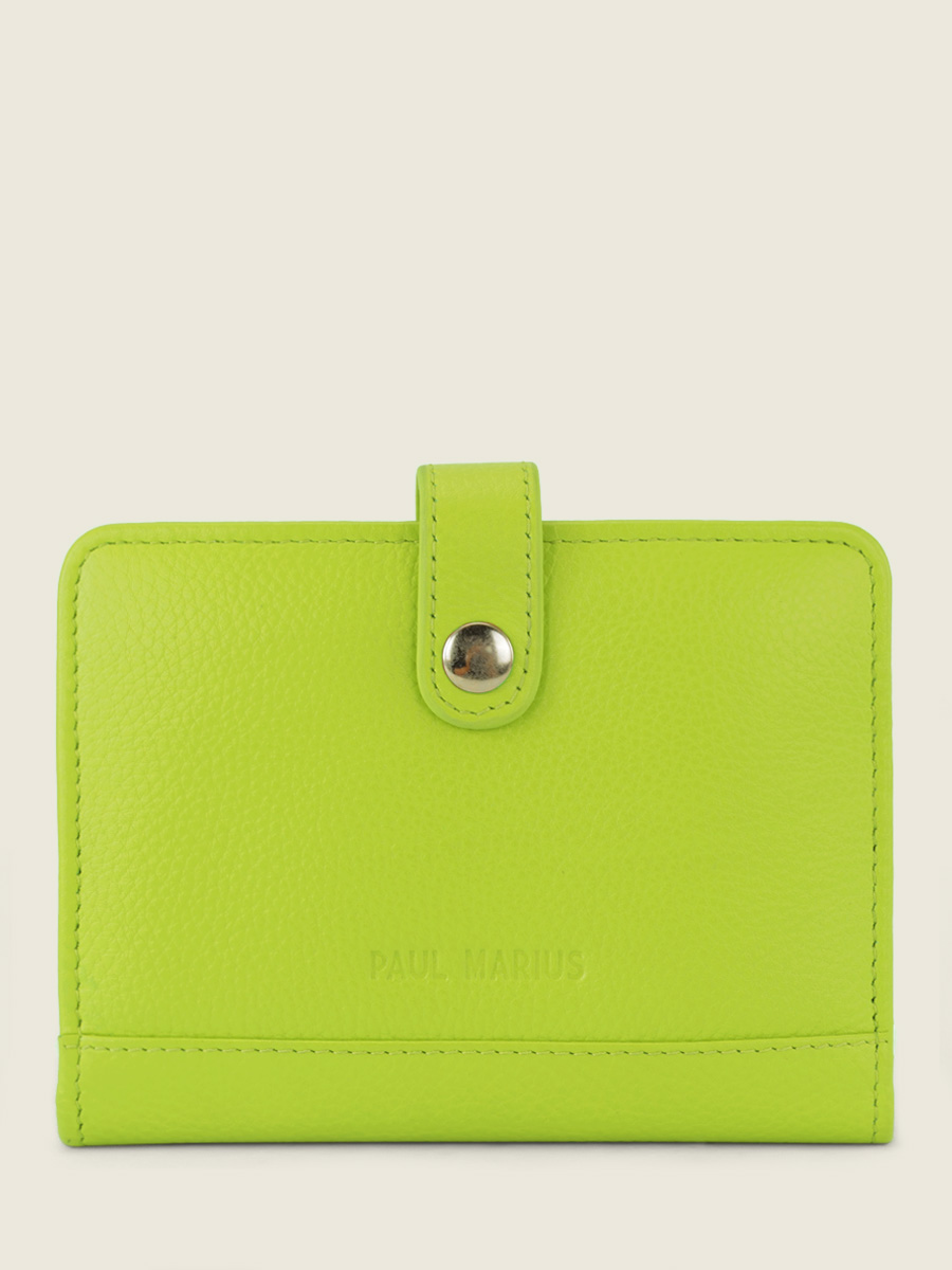 foto-vista-frontal-cartera-cuero-verde-leportefeuille-jeanne-sorbet-pomme-paul-marius-m34-sb-lgr