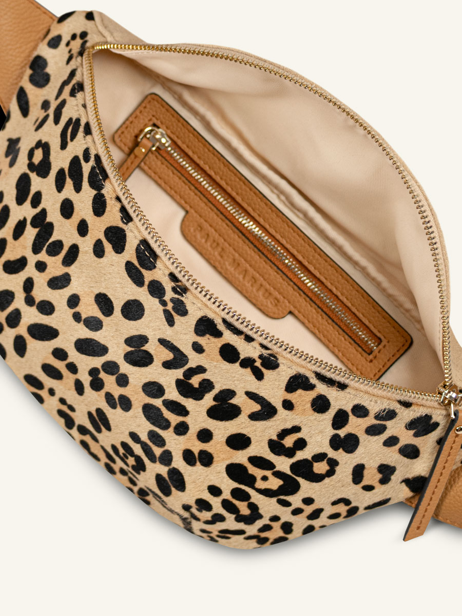 bolso bandolera de cuero labanane leopardo beige vista interior m503-lp-bei