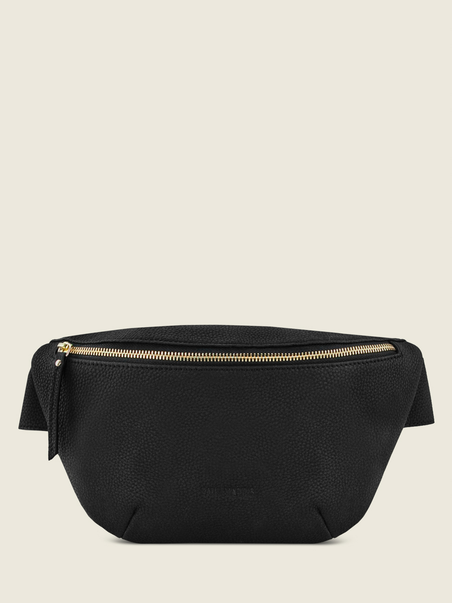 bolso-riñon-cuero-labanane-negro-carbón-vista-frontal-m503-bm-b