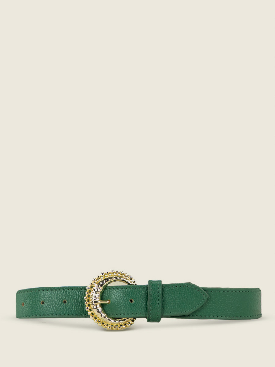 foto-vista-lateral-cinturón-de-cuero-verde-laceinture-luna-azur-vert-imperial-paul-marius-lb-115-az-gr