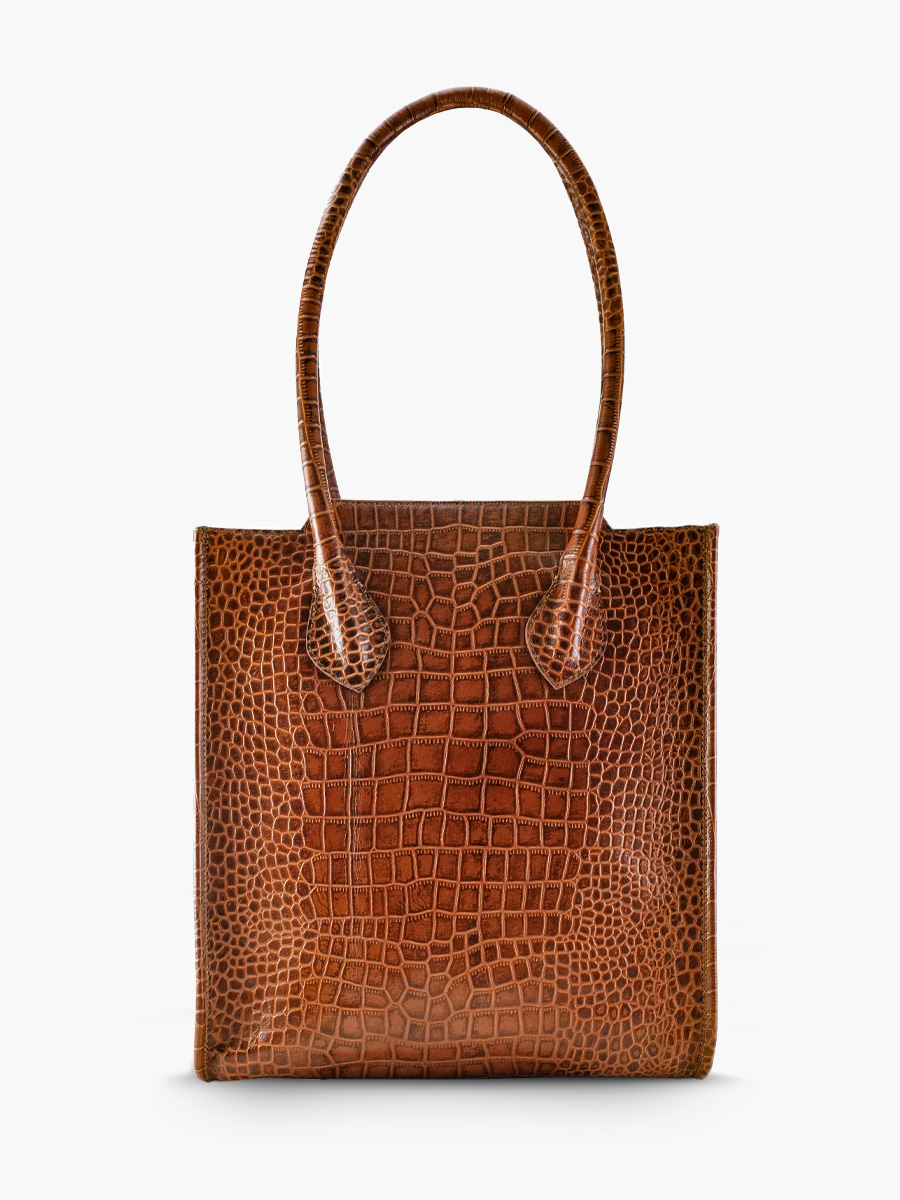 foto-vista-trasera-bolso-bolso-de-mano-cuero-marrón-la-flâneuse-alligator-ámbar-paul-marius-w13-a-l