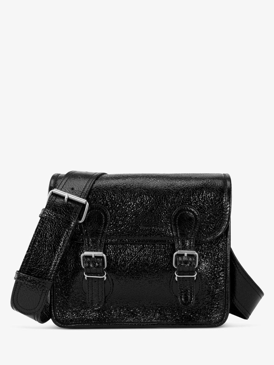 bolso bandolera negro brillante lasacoche s eclipse vista frontal m02s10 m b