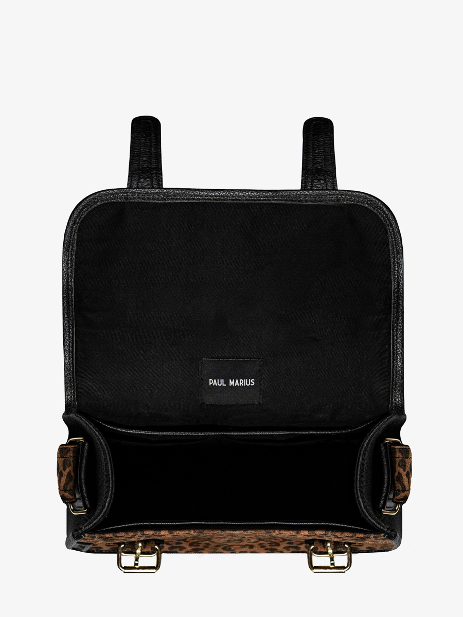 bolso bandolera lasacoche s leopardo negro vista interior m02s10 lp b