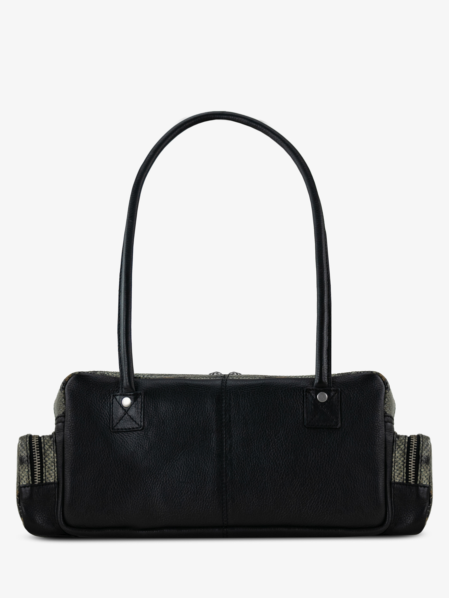 bolso-multibolsillos-cuero-pitón-gris-negro-lebasset-90s-pitón-vista-trasera-w56-p-gre-b