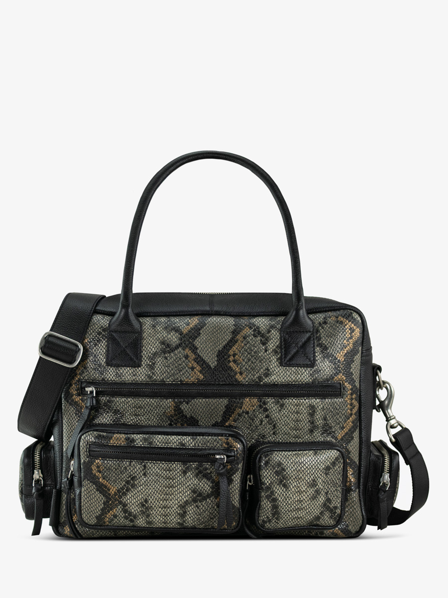 maletín-multibolsillos-ledandy-90s-pitón-gris-negro-vista-frontal-w204-p-gre-b