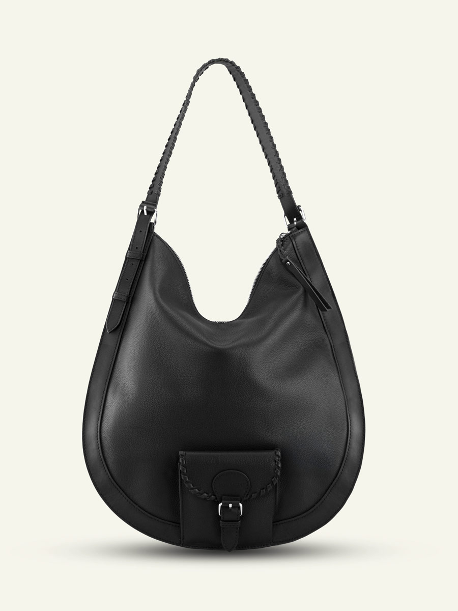 bolso-de-cuero-para-mujer-LeHobo-XL-negro-vista-frontal
