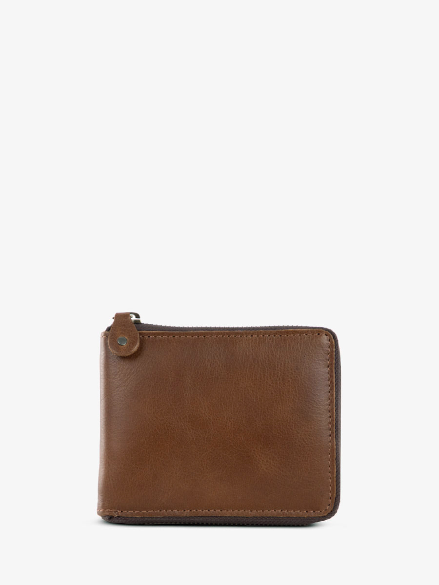 foto-vista-frontal-cartera-de-cuero-unisex-marrón-leportefeuille-paul-tabac-paul-marius-wallet-mk