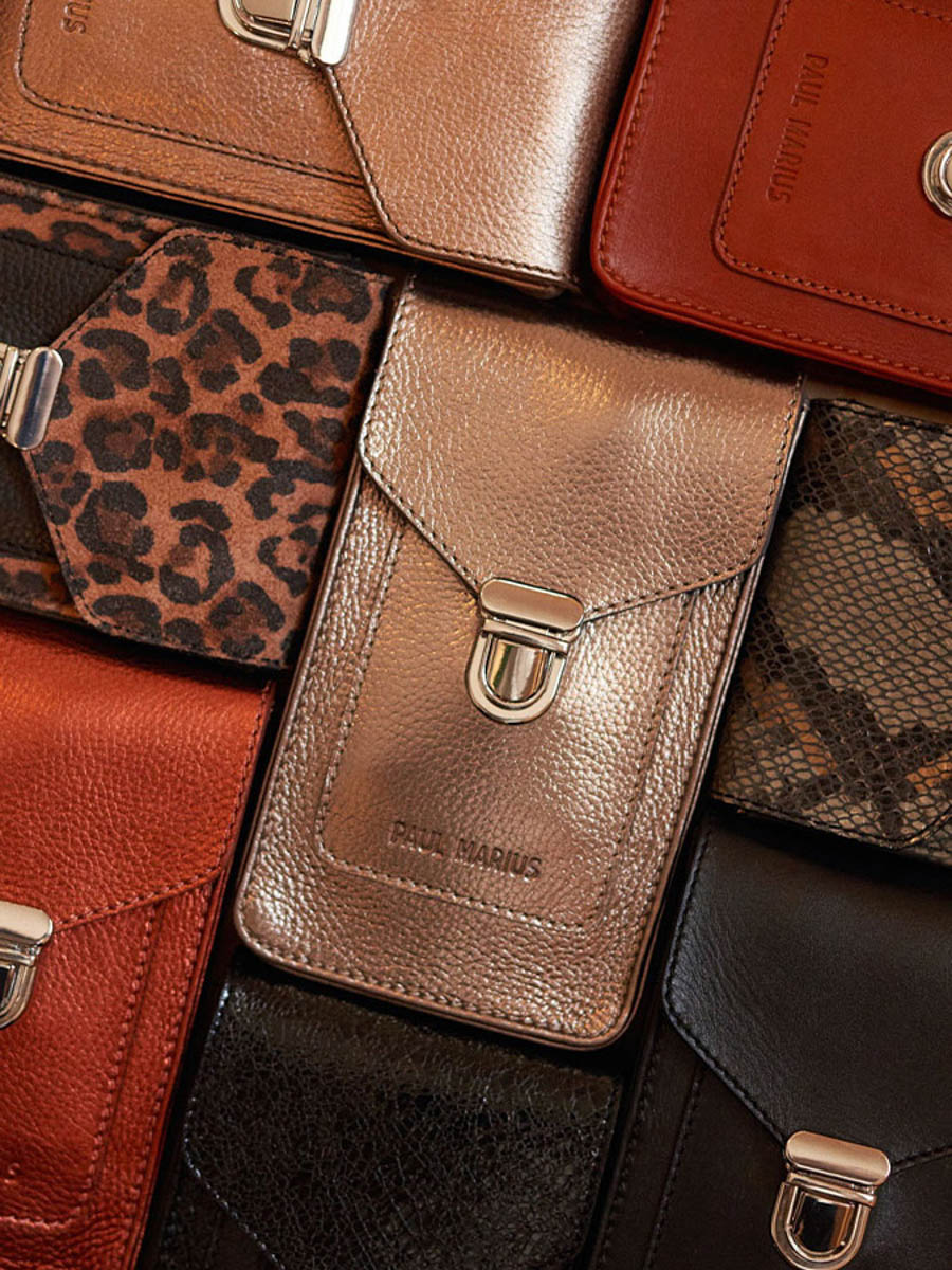 bolso-teléfono-cuero-leporte-teléfono-leopardo-negro-vista-zoom-material-m88-lp-b