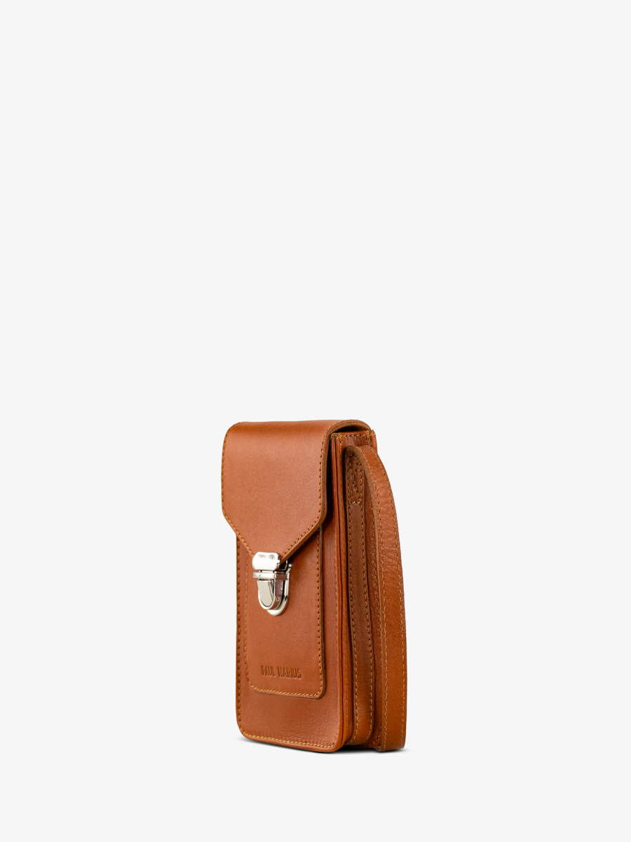 bolso-teléfono-cuero-marrón-leporte-teléfono-cognac-vista-lateral-m88-co