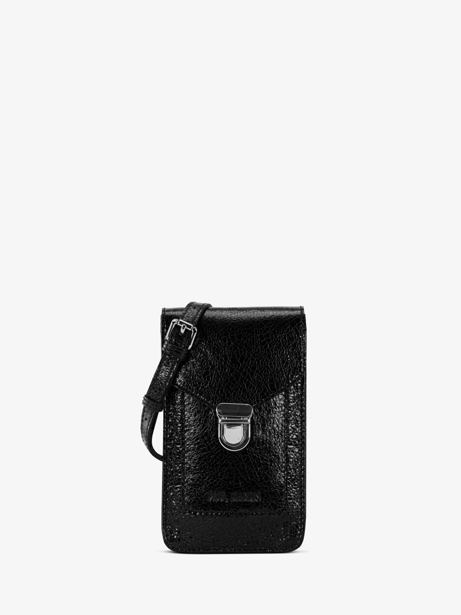 bolsa-teléfono-cuero-negro-leporte-teléfono-eclipse-vista-frontal-m88-m-b