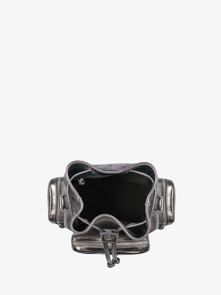 bolso-cubo-cuero-plateado-leseau-90s-acero-vista-interior-w57-b