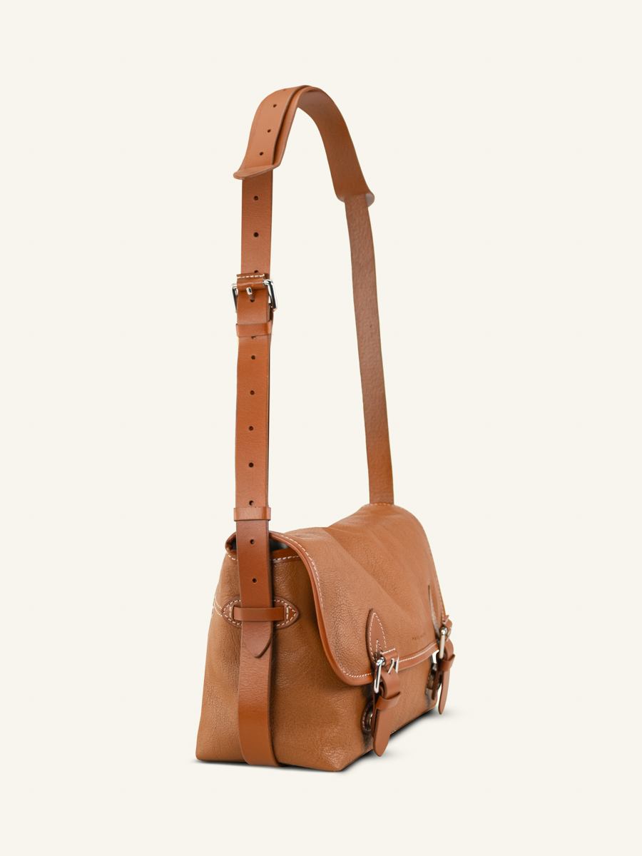bolso bandolera de cuero Loulou Natural vista lateral