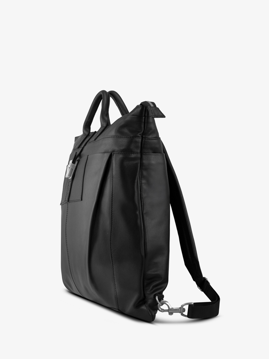 maletín-de-mano-mochila-aviador-negro-aceitado-vista-lateral-b07-obl