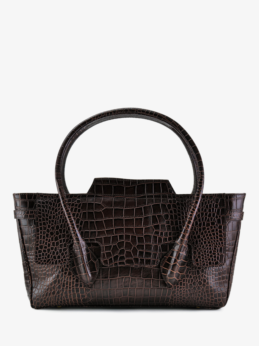 foto-vista-posterior-bolso-mano-cuero-mujer-madeleine-alligator-marrón-paul-marius-w31-a-db